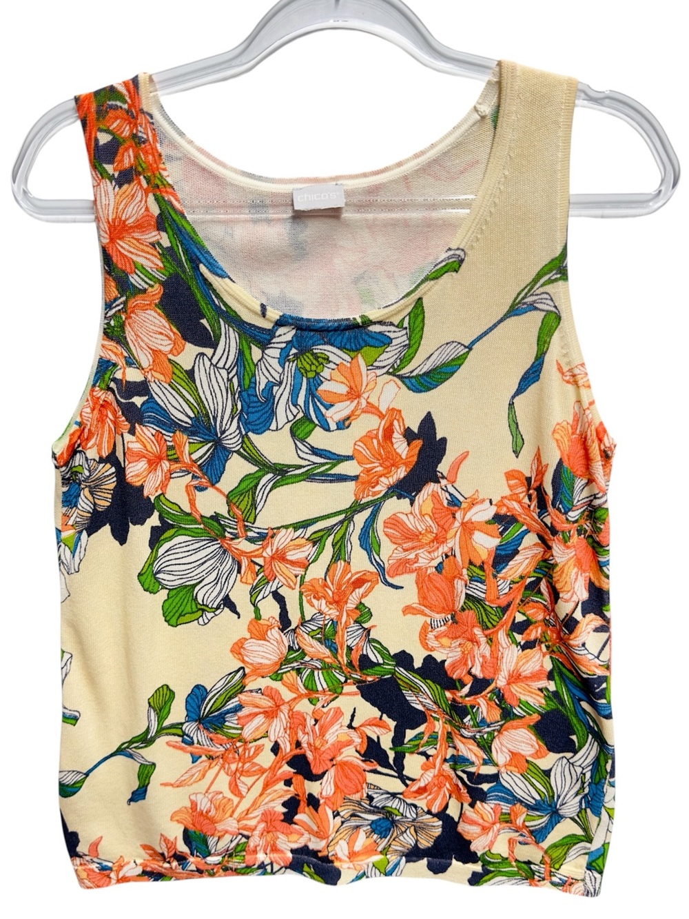 Cotton Knit Floral Sweater Vest Pullover Jumper